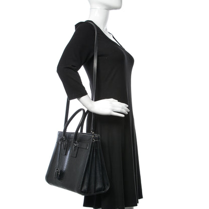 Saint Laurent Python Calfskin Embossed Small Sac de Jour Black 3 of 15