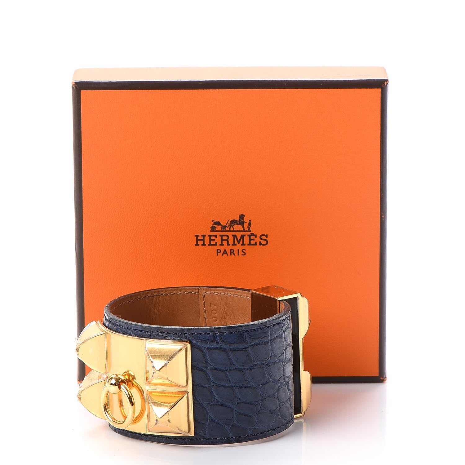 Hermes Matte Alligator Collier De Chien CDC Bracelet S Bleu de Malte 9 of 9
