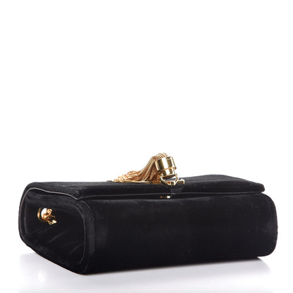 Saint Laurent Velvet Small Monogram Kate Tassel Shoulder Bag Black 4 of 6