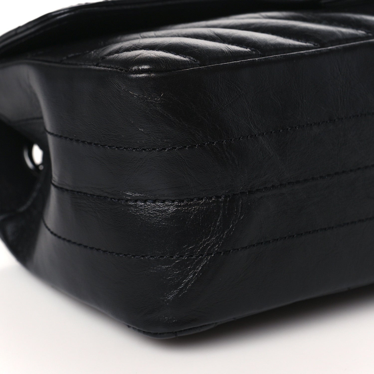 Chanel Aged Calfskin Chevron Quilted 2.55 Reissue Mini Flap So Black 8 of 10
