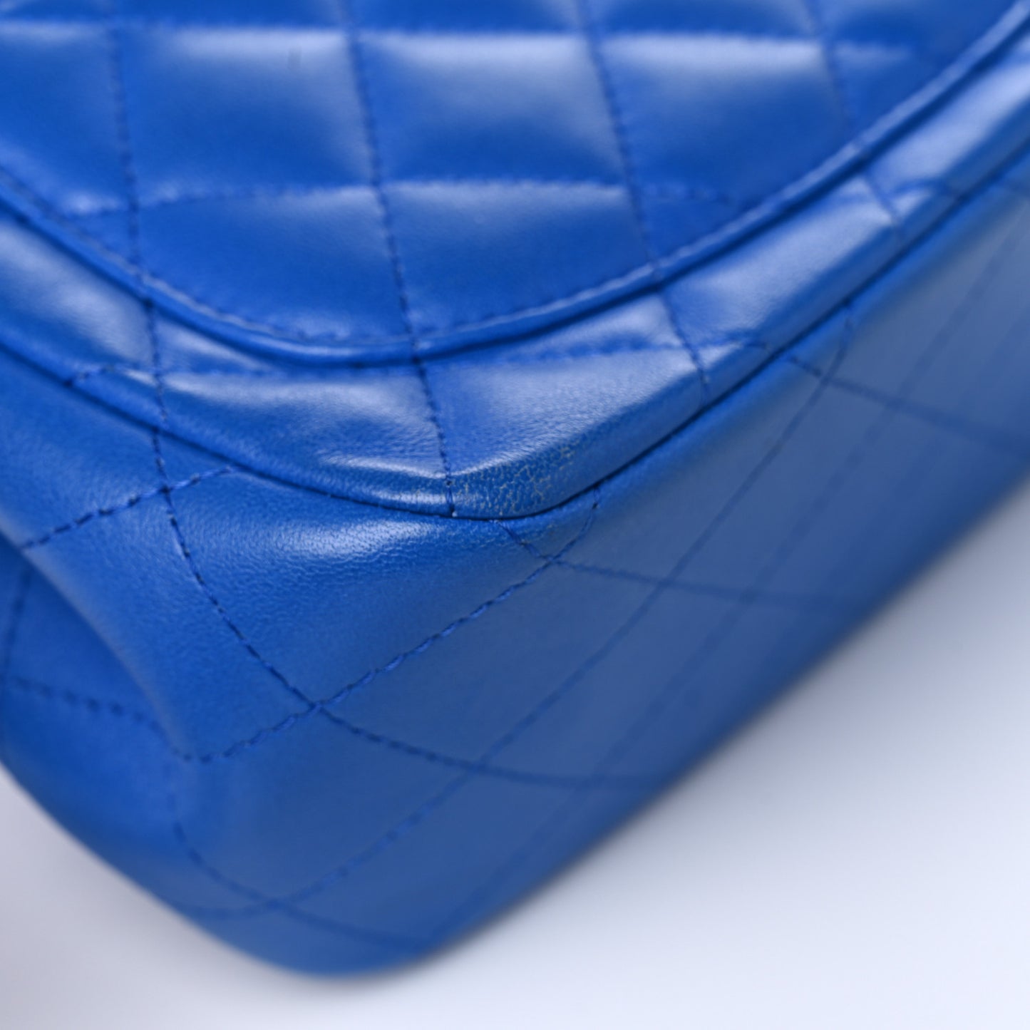 Lambskin Quilted Mini Square Flap Blue