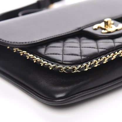Chanel Lambskin Quilted Large CC Unchained Crossbody Black 8 of 13