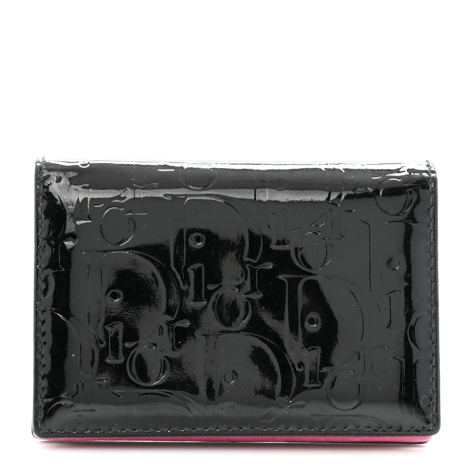 Christian Dior Patent Ultimate Card Holder Black Pink 1 of 11