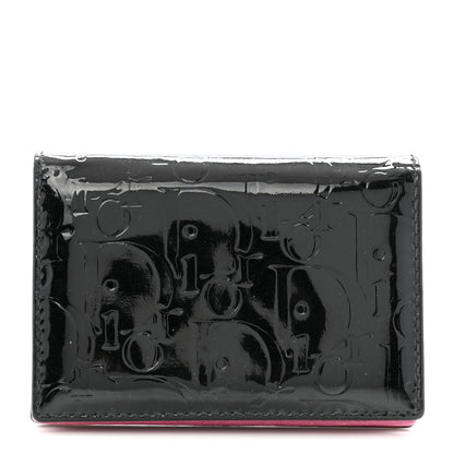 Christian Dior Patent Ultimate Card Holder Black Pink 1 of 11