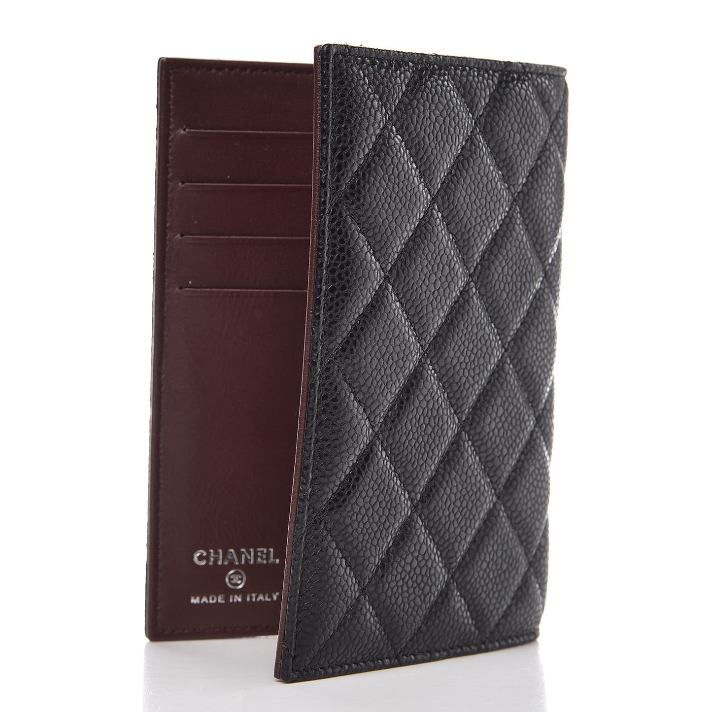 Caviar Quilted Passport Holder Black
