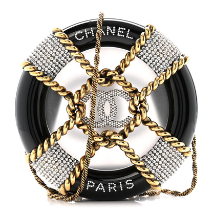 Chanel Resin Crystal Rescue Wheel Minaudière Black 1 of 12
