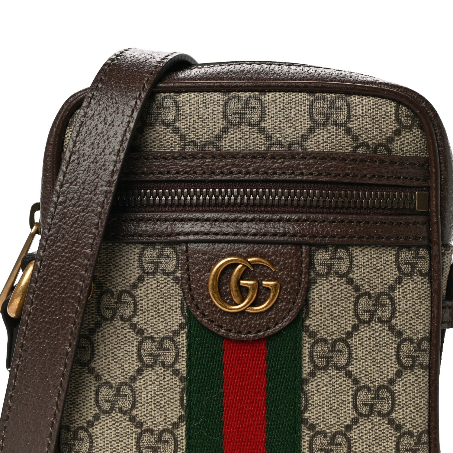 Gucci GG Supreme Monogram Web Mini Ophidia Messenger Brown 9 of 11