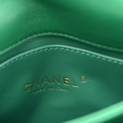 Chanel Lambskin Quilted Mini Color Match Flap Green 6 of 11