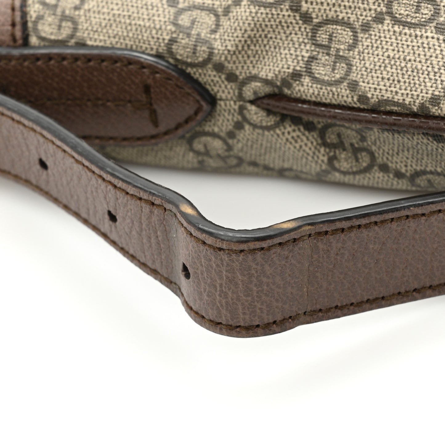 GG Supreme Monogram Web Small Ophidia Half Moon Hobo Brown