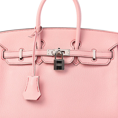 Hermes Chevre Mysore Horseshoe Birkin 25 Rose Sakura Rose Tyrien 33 of 35