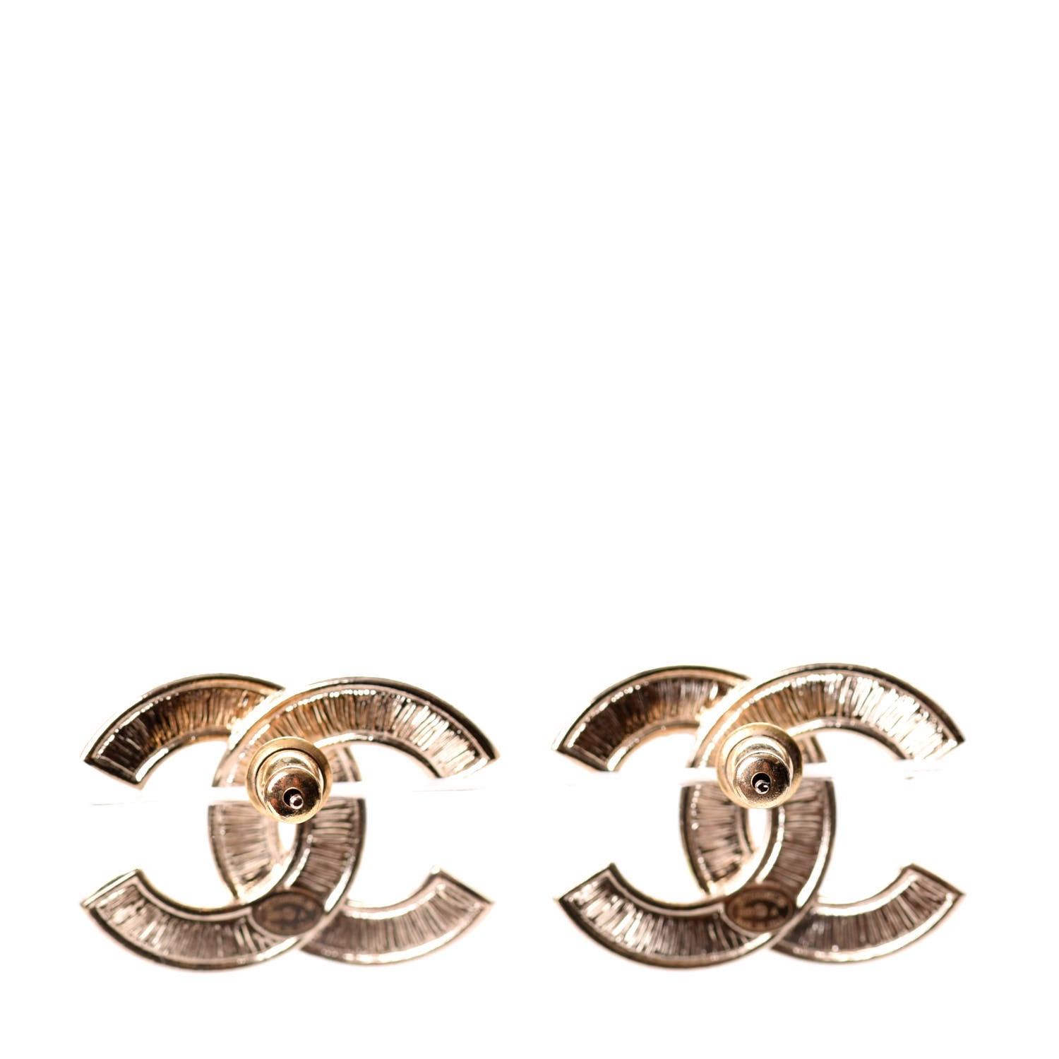 Chanel Crystal Pearl Chain Mania CC Earrings Gold 2 of 5