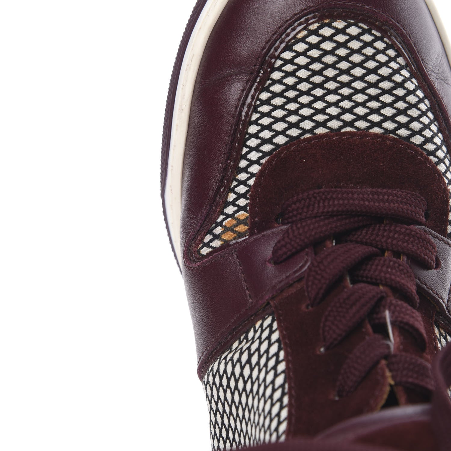 Louis Vuitton Calfskin Suede Postmark Wedge Sneakers 37 Bordeaux 10 of 10