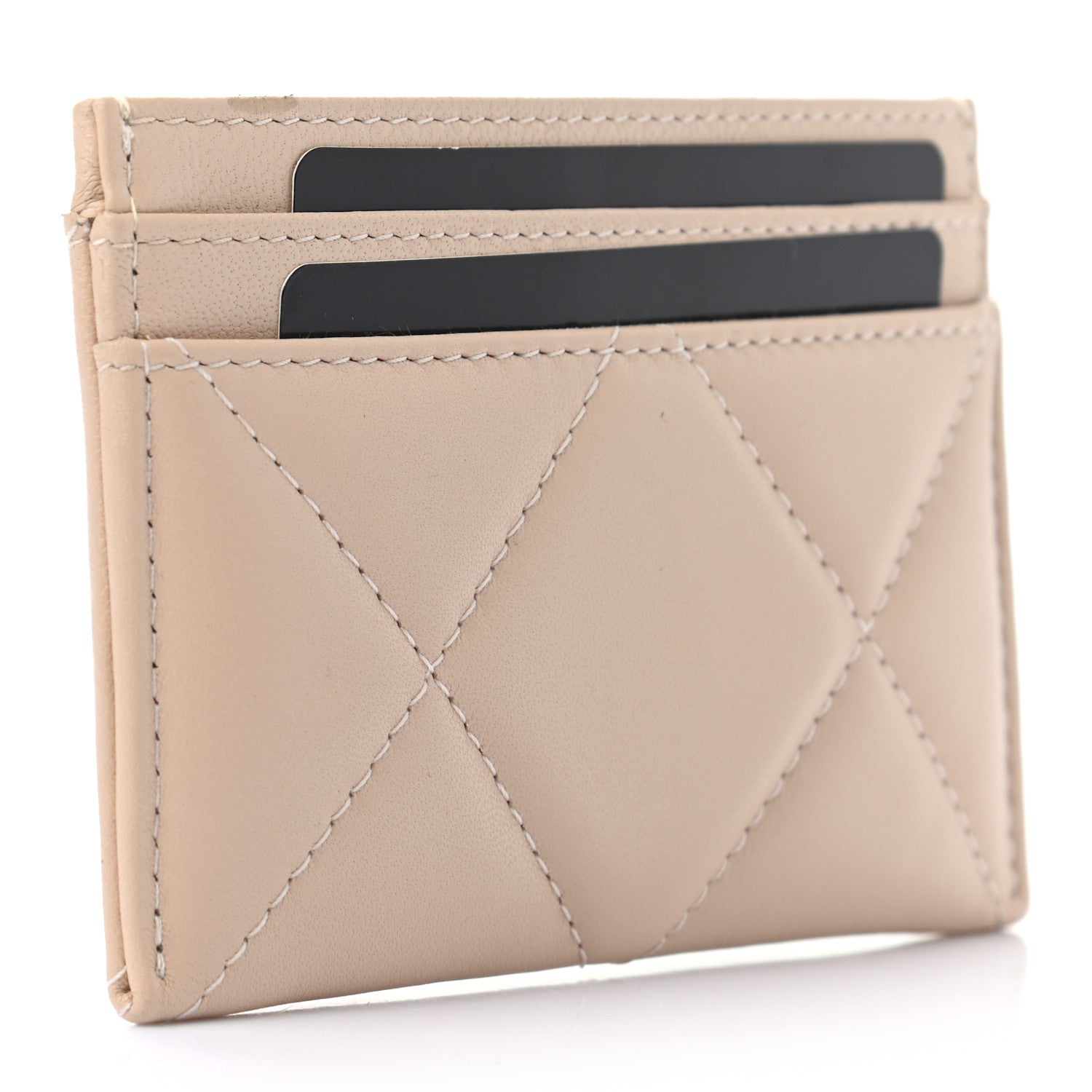 Chanel Goatskin Quilted 19 Card Holder Beige 3 of 8