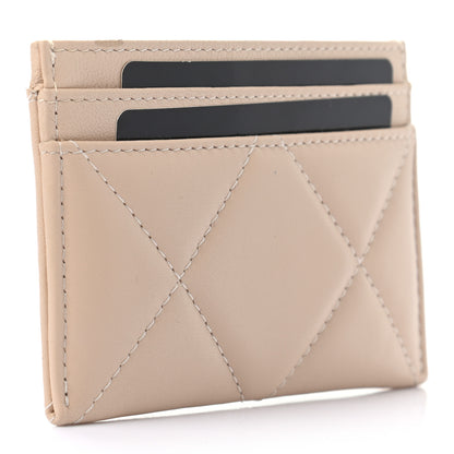 Chanel Goatskin Quilted 19 Card Holder Beige 3 of 8