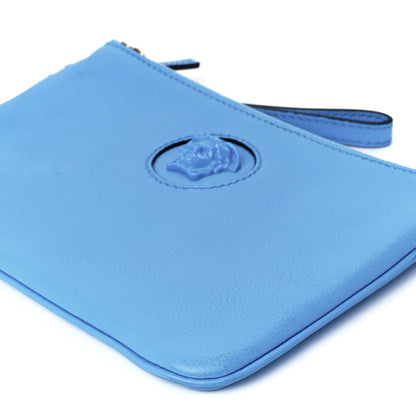 Versace Grained Calfskin La Medusa Pouch Blue 11 of 11