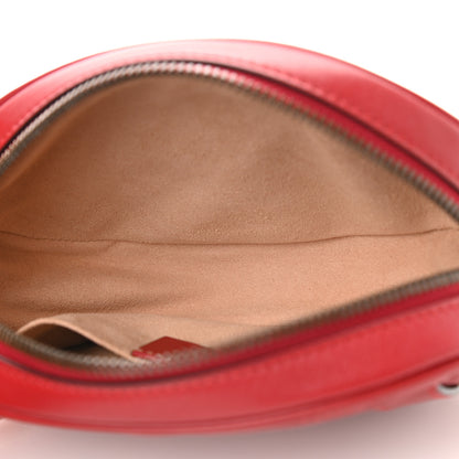 Gucci Calfskin Matelasse GG Marmont Belt Bag 75 30 Hibiscus Red 5 of 9