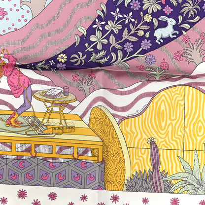 Hermes Silk Le Premier Chant Scarf 90 Violet Bleu Glacier 5 of 6