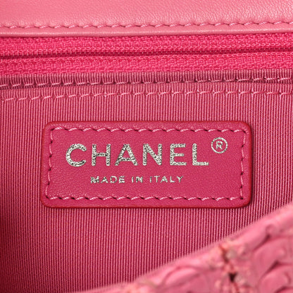 Chanel Lambskin Crochet Embroidered Mini Flap Pink 6 of 8