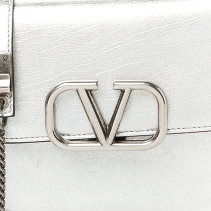 Valentino Garavani Metallic Calfskin Small VSling Shoulder Bag Silver 8 of 10