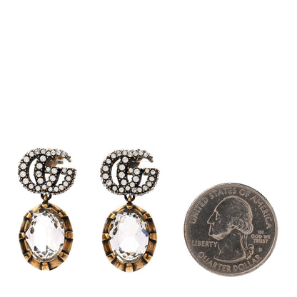 Gucci Crystal Double G Earrings Aged Gold 2 of 4
