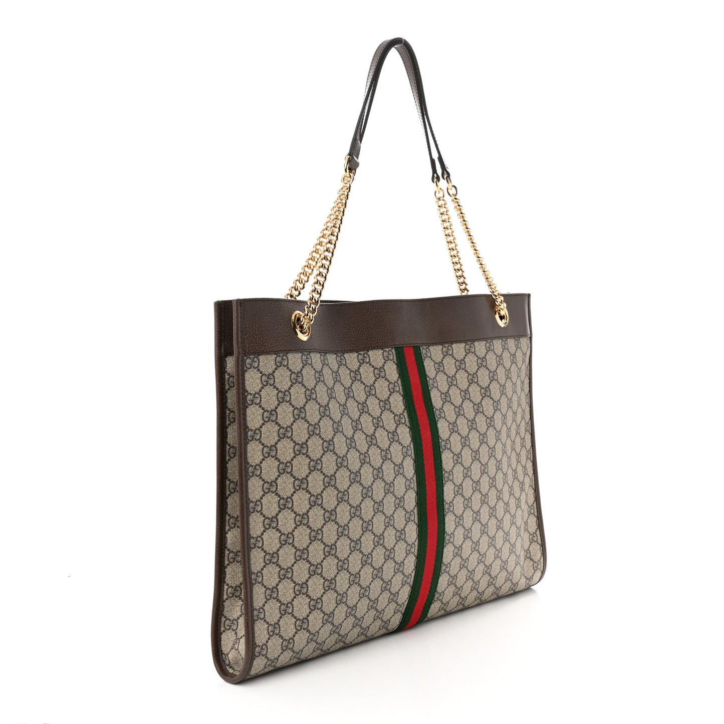 GG Supreme Monogram Large Rajah Chain Tote Beige New Acero