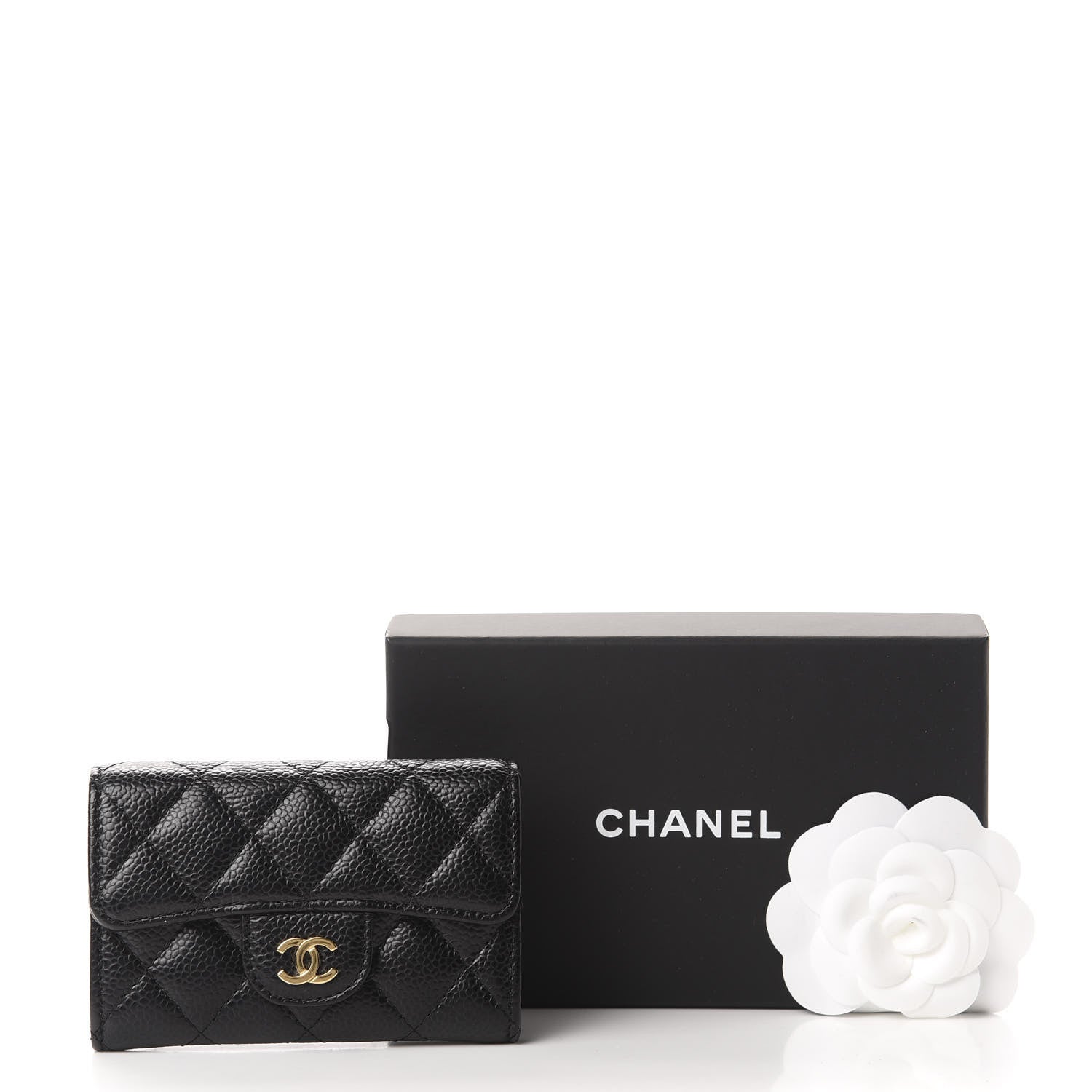 Chanel Caviar Quilted Flap Card Holder Wallet Black 9 of 9