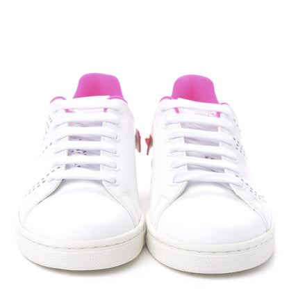 Valentino Garavani Calfskin Womens Backnet Sneakers 35.5 White Fuchsia 2 of 11