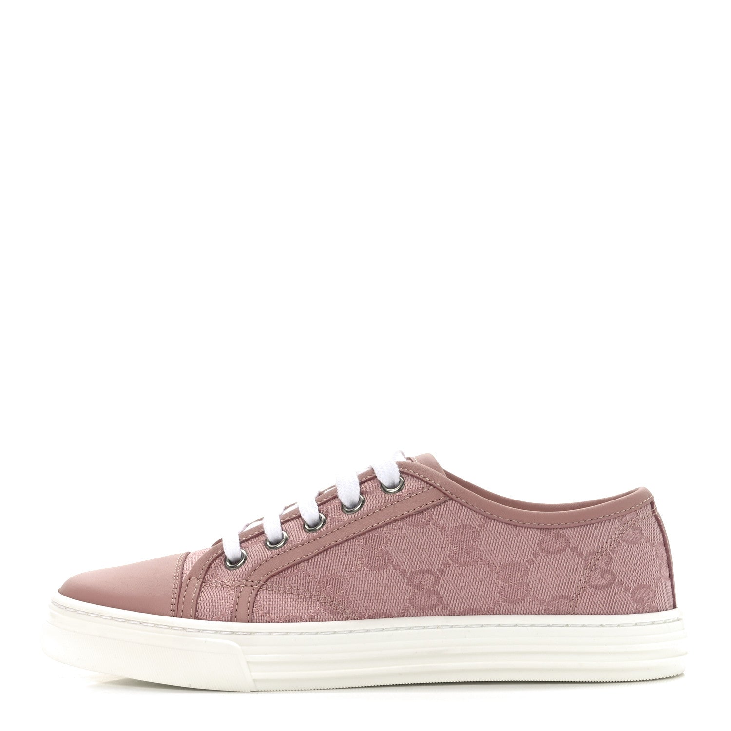 Gucci GG Monogram Calfskin Womens Low Top Sneakers 35 Pink Soft Pink 1 of 9