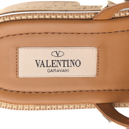 Valentino Garavani Calfskin Cork Rockstud Caged 30/50mm Platform Sandals 38 Tan 6 of 9