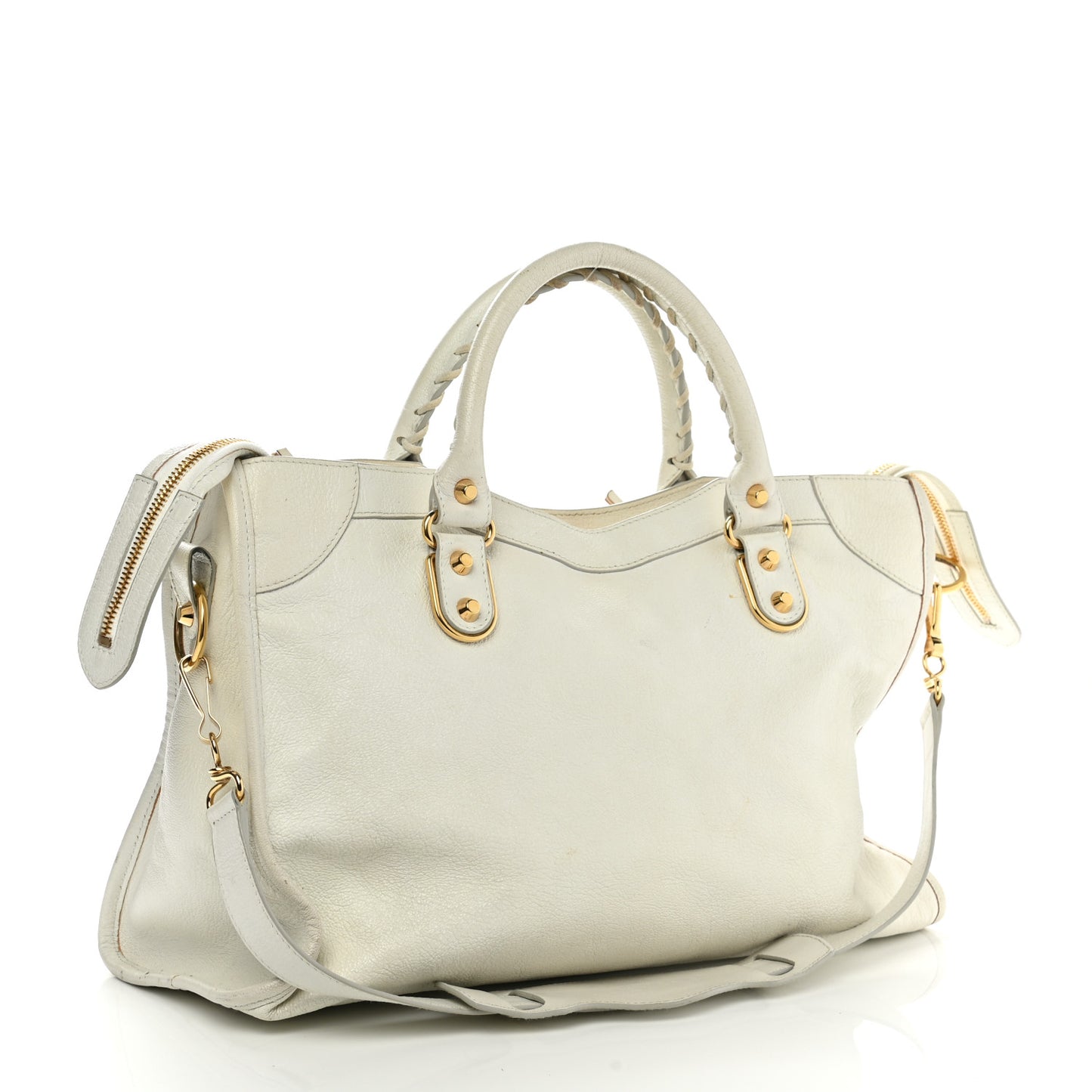 Chevre Gold Metallic Edge Hardware City White