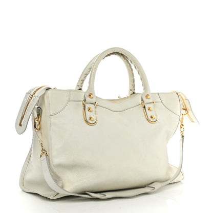 Balenciaga Chevre Gold Metallic Edge Hardware City White 3 of 15