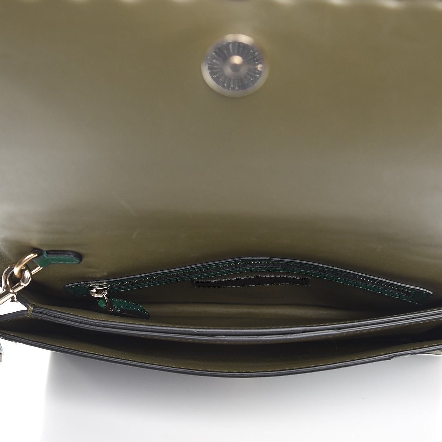 Nappa Canvas Camouflage Rockstud Wristlet Clutch Multicolor