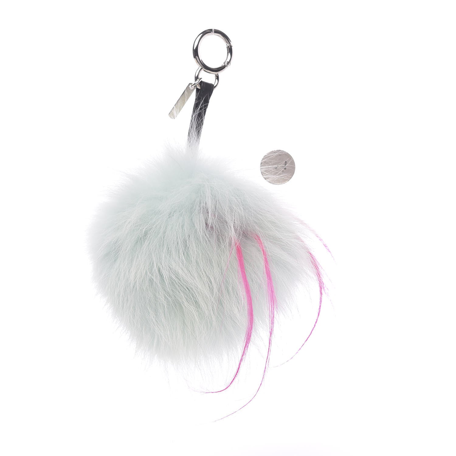 Fendi Fox Rabbit Goat Mink Fur Vitello Flamingo Bagood Monster Bag Bug Charm Light Blue 2 of 3