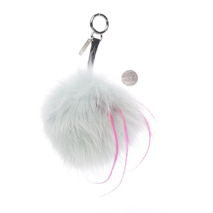 Fendi Fox Rabbit Goat Mink Fur Vitello Flamingo Bagood Monster Bag Bug Charm Light Blue 2 of 3