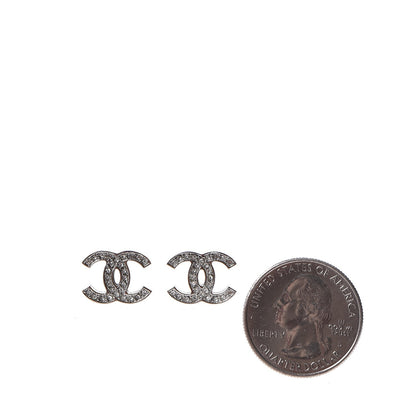 Chanel Crystal CC Earrings Silver 2 of 6