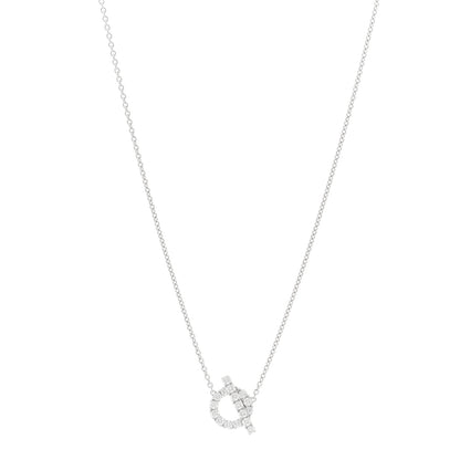 Hermes 18K White Gold Diamond Finesse Pendant Necklace 1 of 5