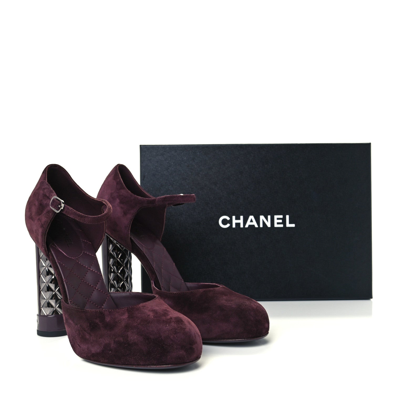 Chanel Suede Calfskin Pumps 40 Dark Purple 14 of 14