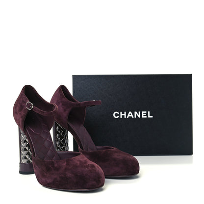 Chanel Suede Calfskin Pumps 40 Dark Purple 14 of 14