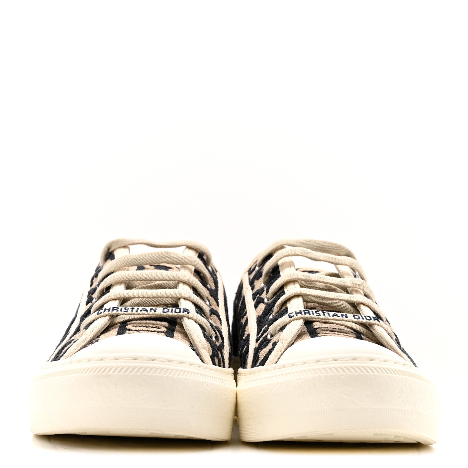 Christian Dior Canvas Oblique Walk'N'Dior Low Top Sneakers 37.5 Deep Blue 2 of 13
