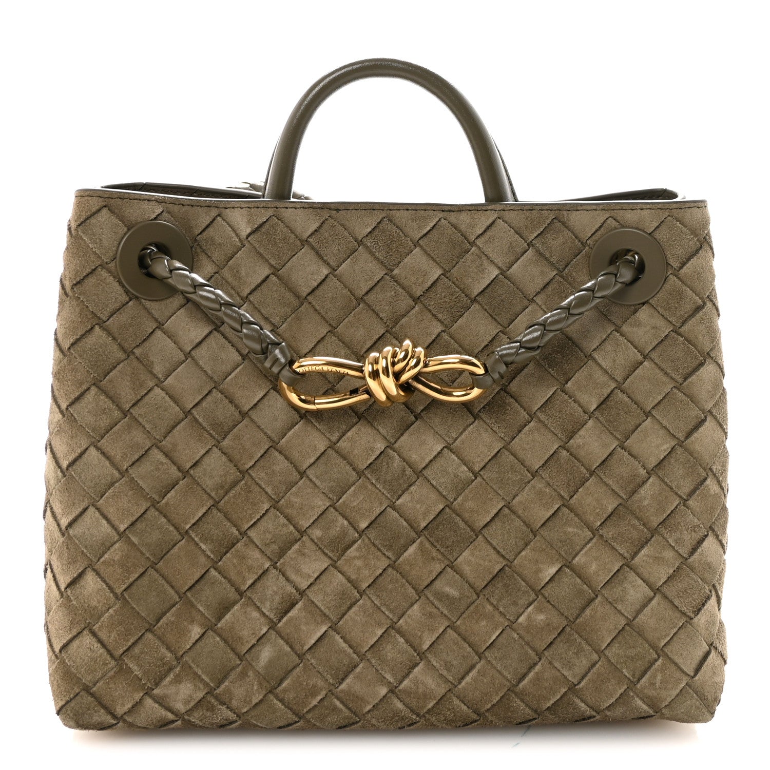 Bottega Veneta Suede Intrecciato Small Andiamo Shoulder Bag
