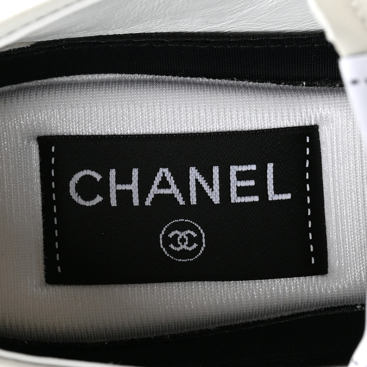 Chanel Calfskin Embossed Suede Sneakers 36 White Black 7 of 10
