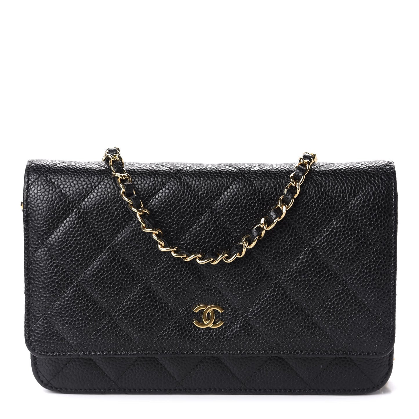 Caviar Quilted Wallet On Chain WOC Black