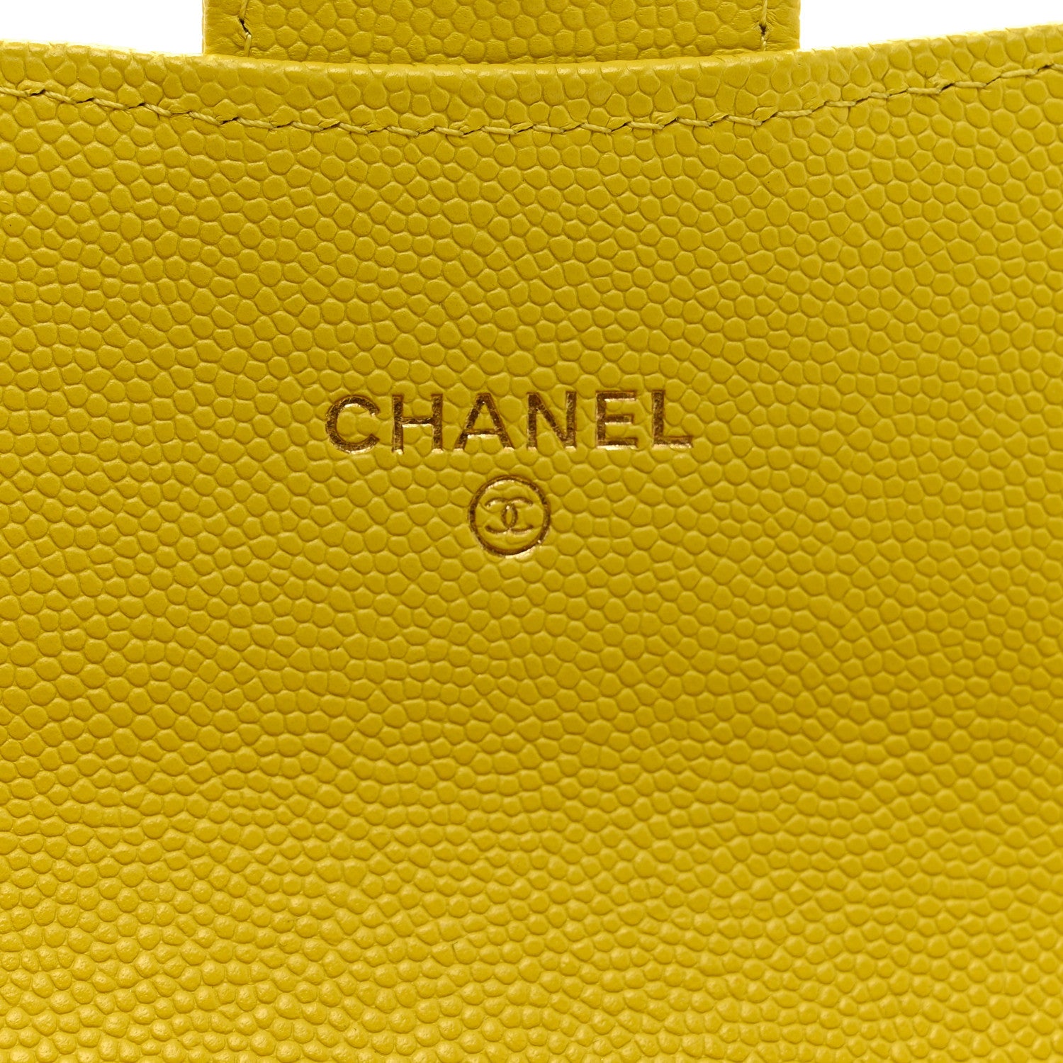 Chanel Caviar Quilted Flap Wallet Yellow 6 of 9