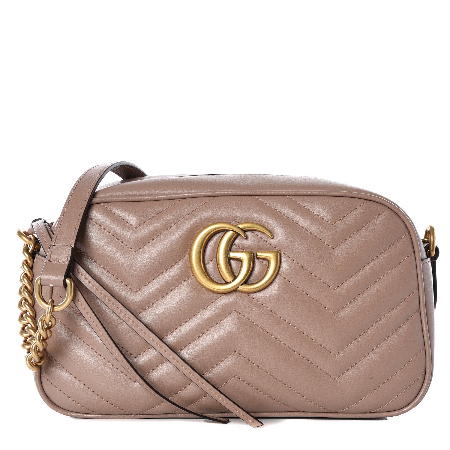 Gucci Calfskin Matelasse Small GG Marmont Chain Shoulder Bag Porcelain Rose 1 of 10