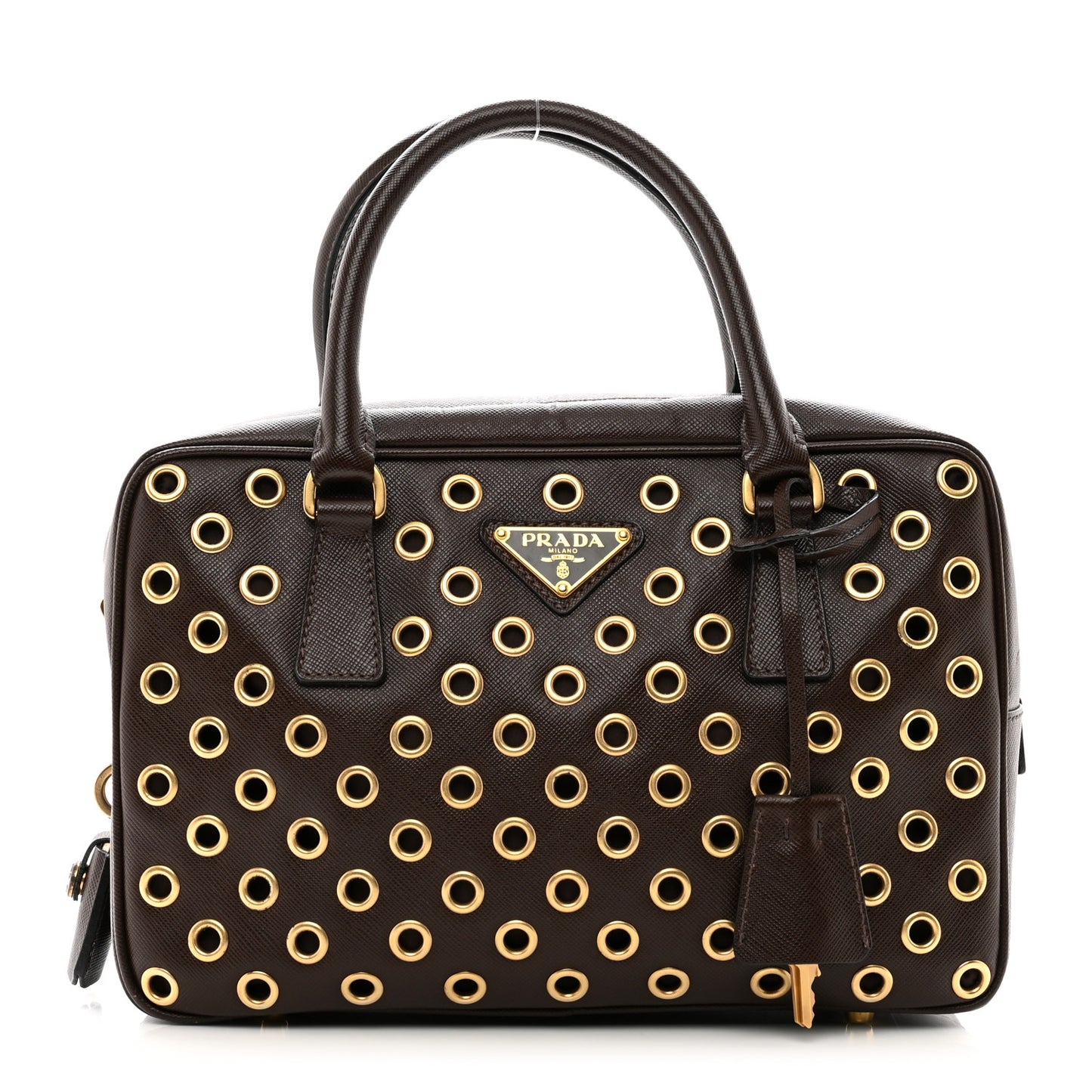 Saffiano Grommets Bowler Bruciato