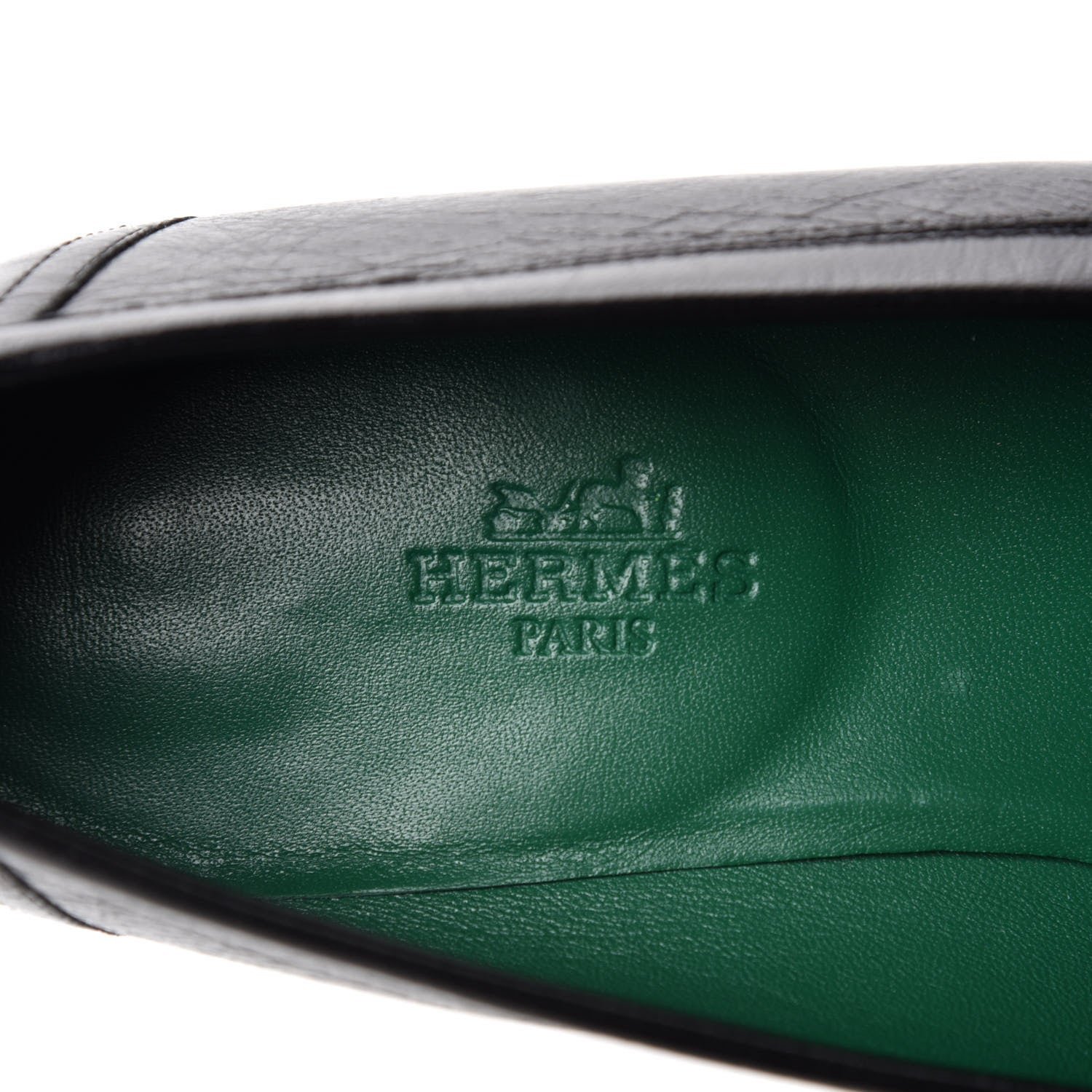 Hermes Goatskin Womens Paris Loafers 37 Black 7 of 8