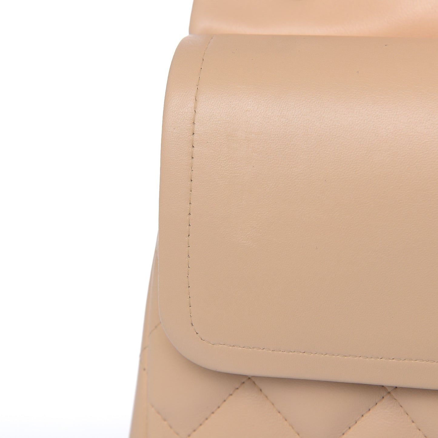Lambskin Quilted Jumbo Double Flap Beige Clair