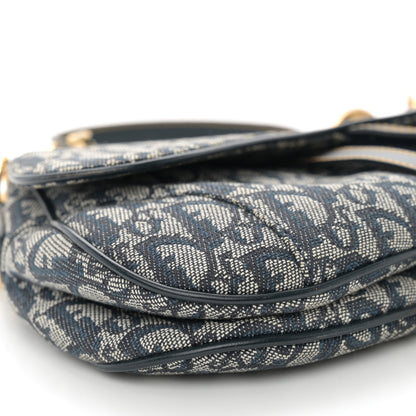 Christian Dior Monogram Double Saddle Bag Navy Blue 9 of 10