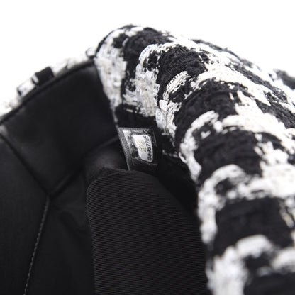 Chanel Tweed Quilted Large 19 Flap Black Ecru White 7 of 9