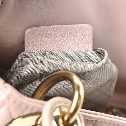 Christian Dior Metallic Lambskin Cannage Mini Lady Dior Lotus 6 of 9